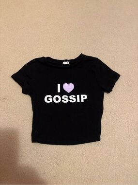 Garage Black Graphic Crop Top